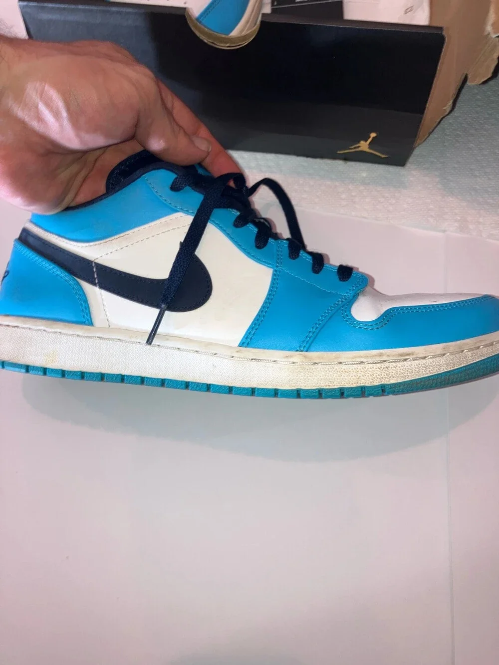 Sz 11.5 Air Jordan 1 Low “UNC” 6/10 Cond in Box with goat tag + reciept